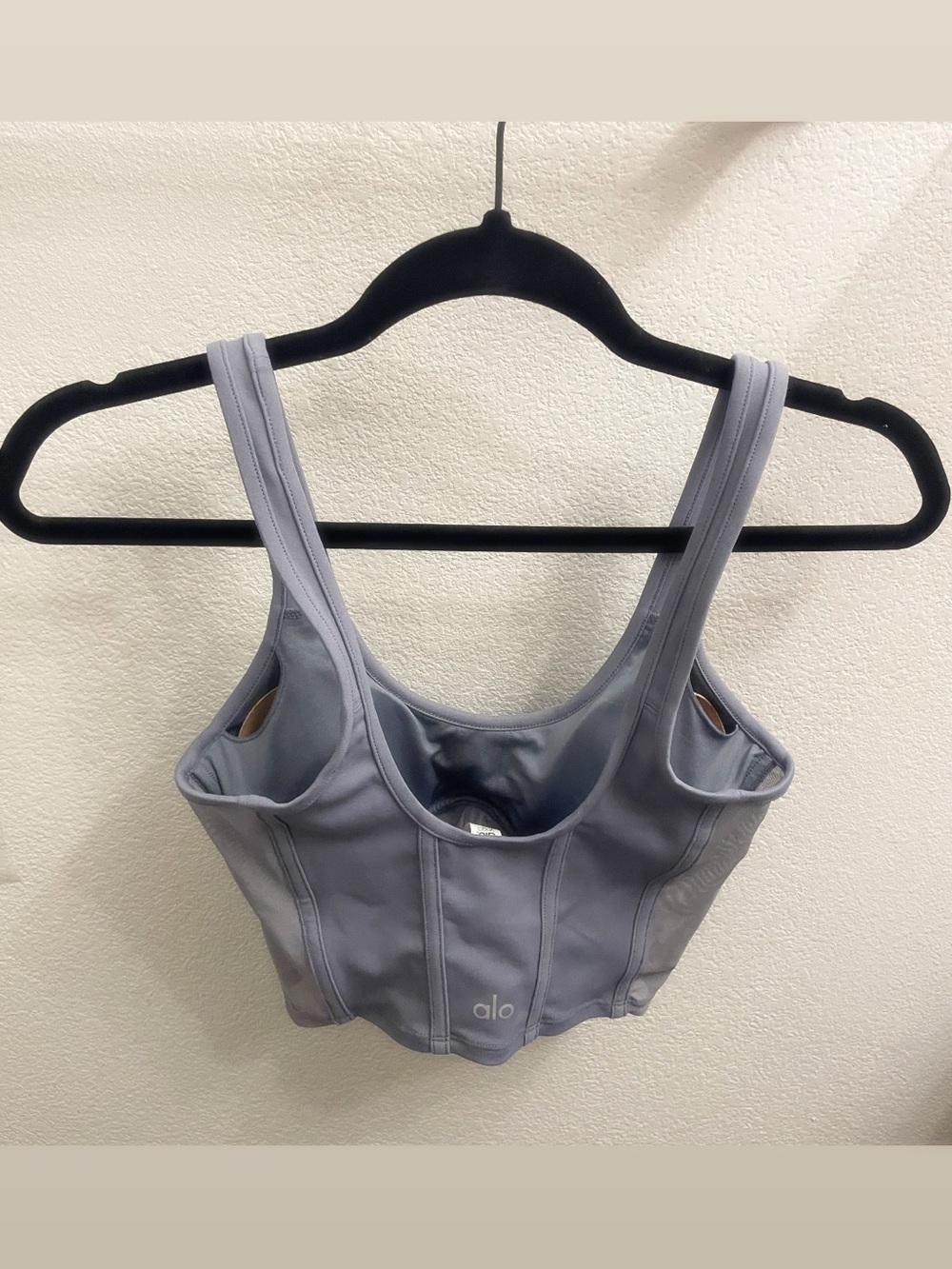 Alo Airbrush Mesh Corset Crop Tank Top - Picture 4 of 4